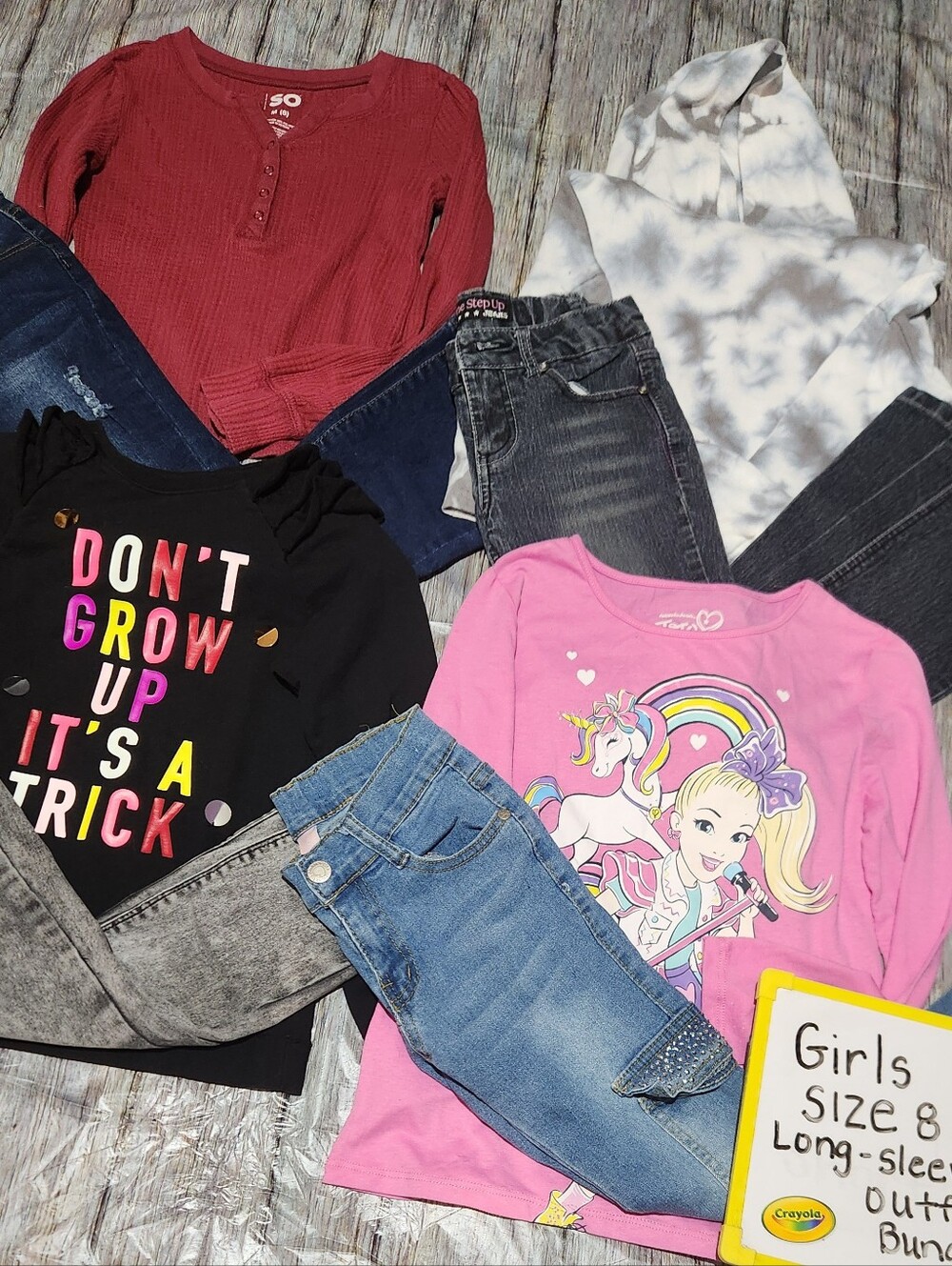 Girls Size 8 Long Sleeve Outfit Bundle/set/lot